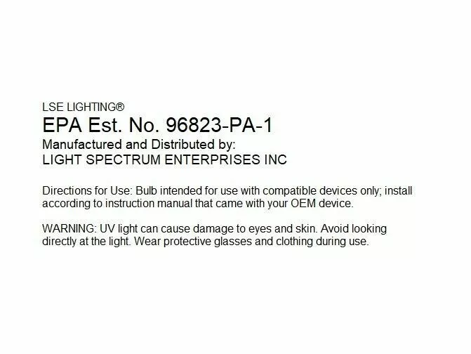 LSE Lighting TUVL-115 TUVL-100 TUVL-100E UV Lamp for Fresh Aire | no key hole | - Image 3 of 3