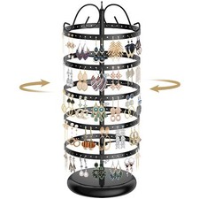 5 Tier Metal Rotating Jewelry Display Holder for Earrings Necklaces Bracelets