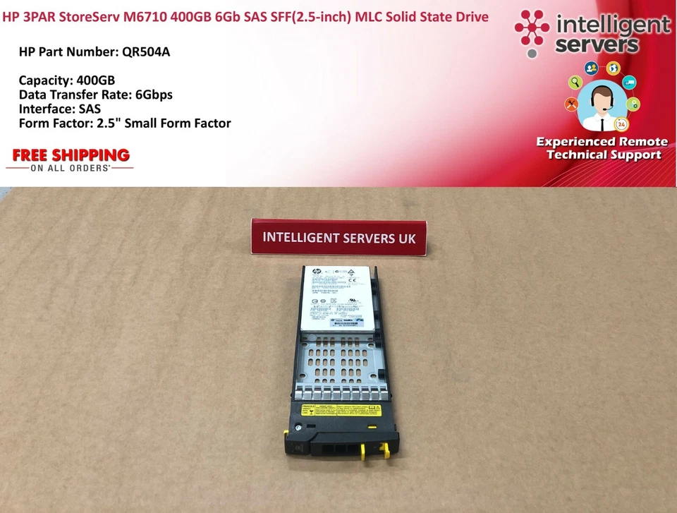 HP 3PAR StoreServ QR504A M6710 400GB 6Gb SAS (2.5-inch) MLC Solid State Drive - Image 2 of 2