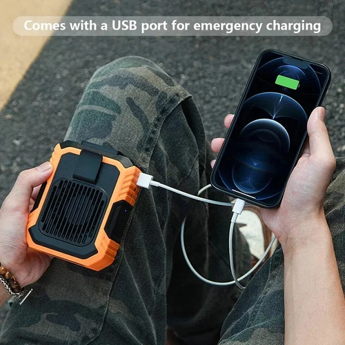 2024 Portable Waist Clip Fan Hanging Cooling Fan USB Rechargeable Power Bank Fan - Picture 8 of 14