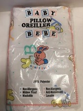 Vintage 1970  s new and sealed baby pillowcase with yellow bunnies new old stock