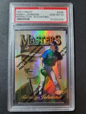🌟 1997 Finest GOLD Refractor w/Coating #348 Randy Johnson PSA 10 GEM POP 3!