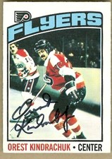 Orest Kindrachuk autographed Hockey Card (Flyers) 1976 O-Pee-Chee #233
