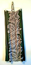 Magic halter dress Plus size 3X long black tan tropical beadwork tie stretch EUC