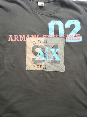 A|X ARMANI EXCHANGE Patch Cut Sew T Shirt Size Small Made in USA 