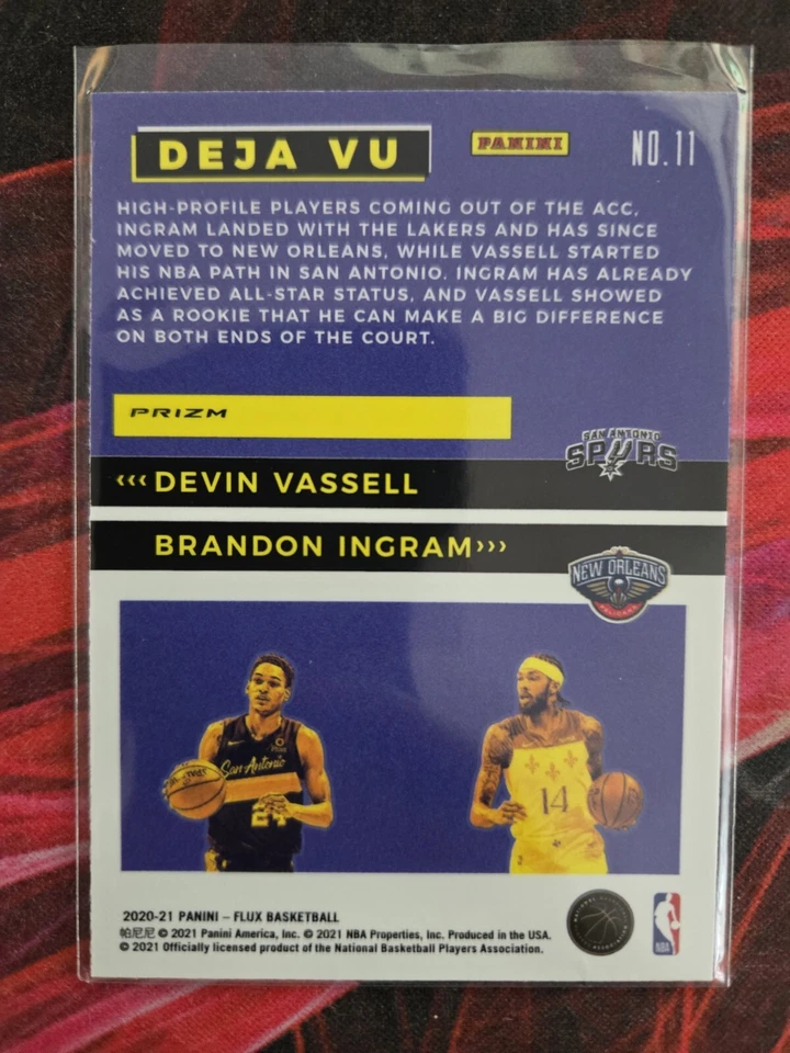 2020-21 Panini Flux - Deja Vu Silver Prizm #11 Brandon Ingram/Devin Vassell - Image 4 of 4