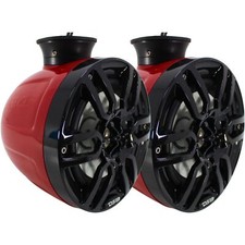 6.5" 100 Watt RMS 4-Ohm Marine Pod Red Speakers LED Pair NXL-PS6RD DS18