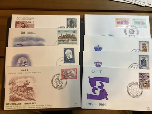 ICOLLECTZONE  Belgium FDC Lot of eight (A400-BelFDC9)