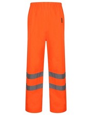 Image of Hi Vis Viz Trousers High Visibility Bottoms Work Wear Reflective Tape Safety