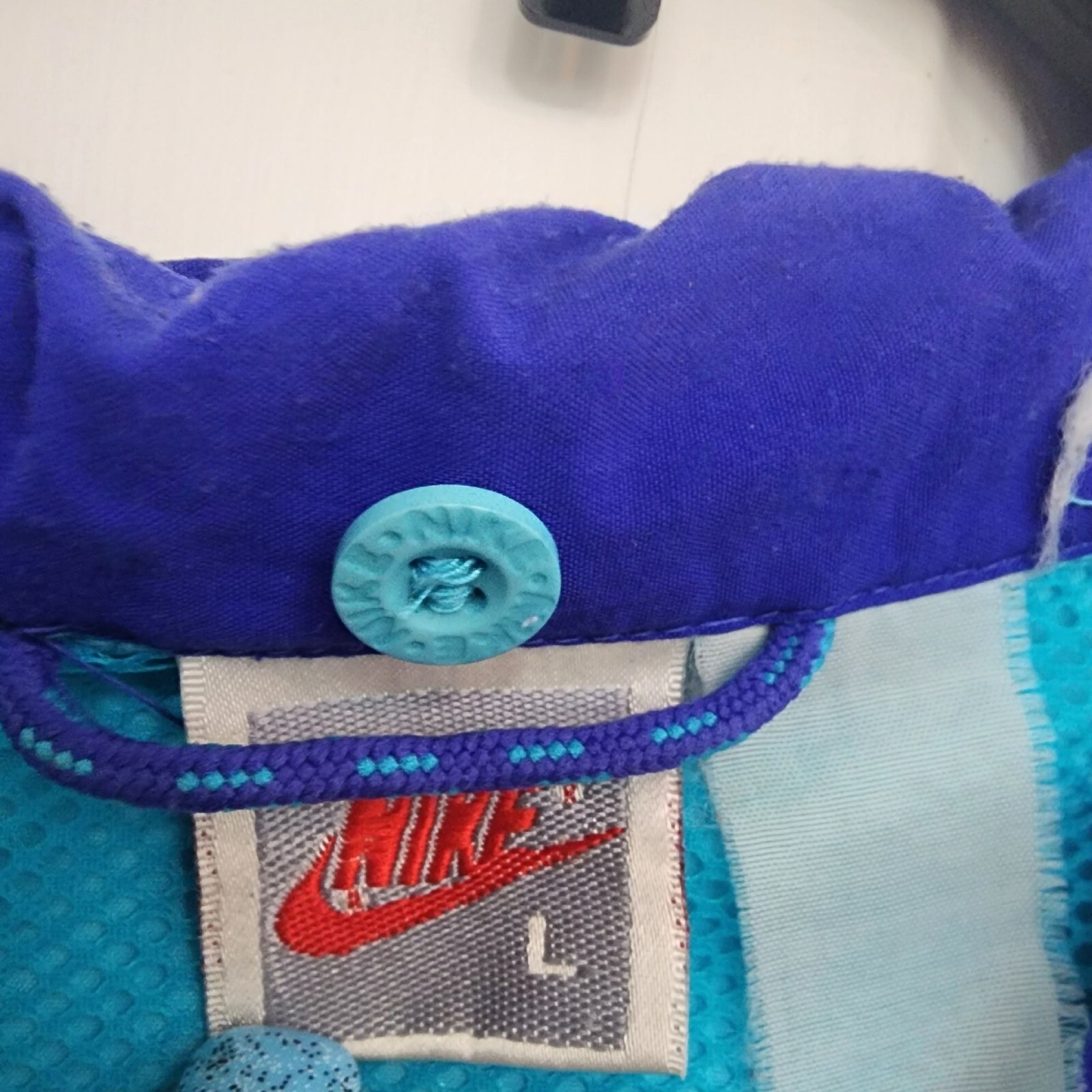 SACAI X NIKE Giacca a vento uomo Nike vintage zip color block blu taglia large L unisex