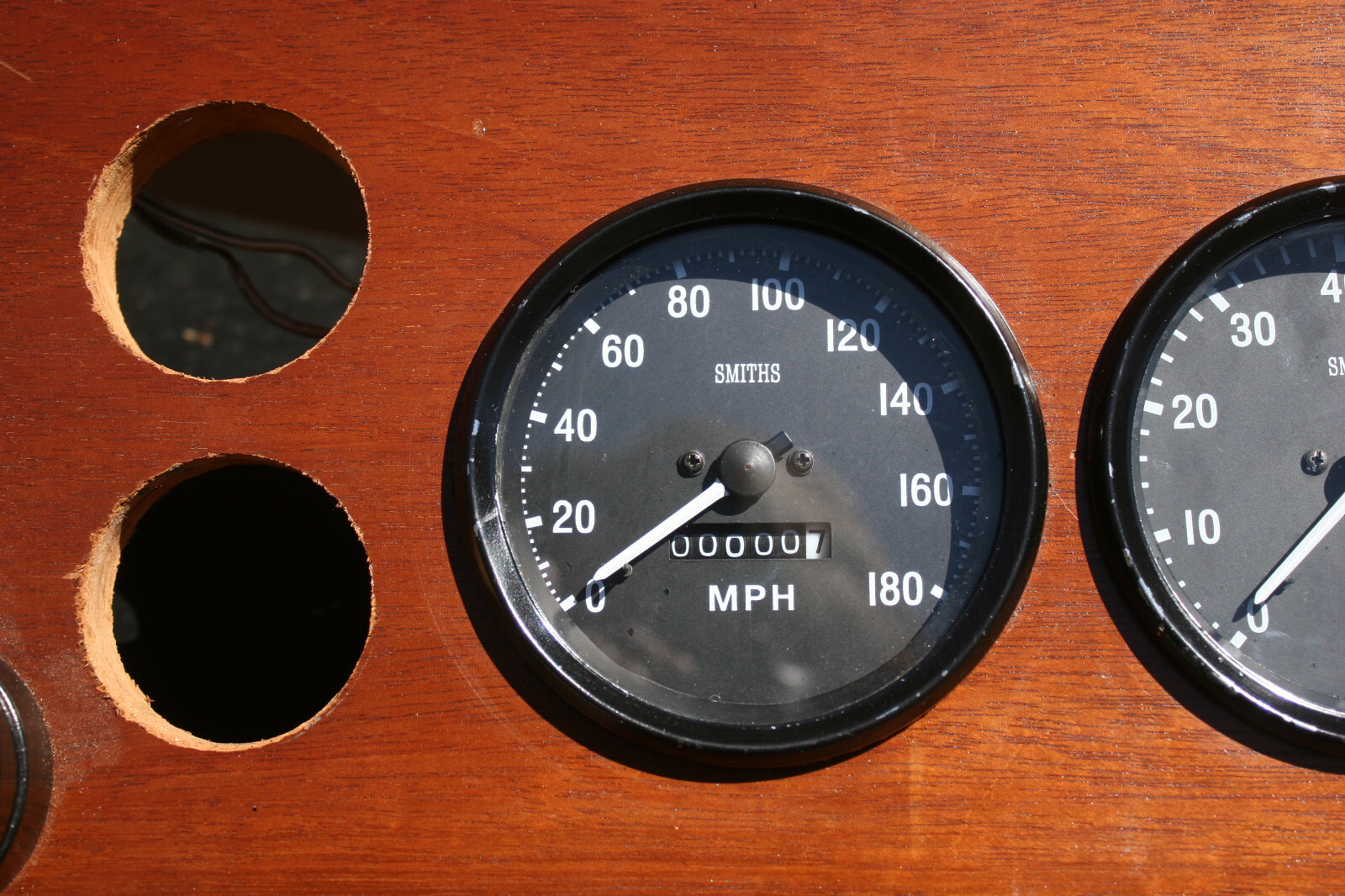 Bentley 3 Litre Wood Dash w/ Reproduction Speedometer & Tachometer