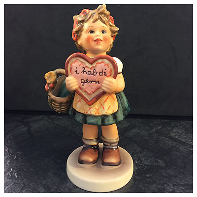 Hummel Hum 387 Mädchen Herz i hab di gern Valentine Gift Göbel Porzellan-Figur 
