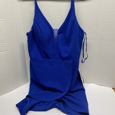 New City  Studios Trendy Plus Size Lace Fit Flare Cobalt Blue Dress Size 13