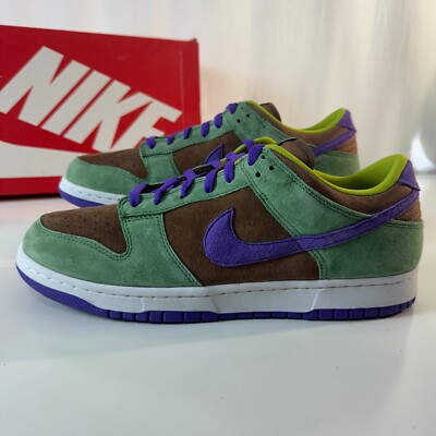 Nike Dunk Low Veneer Green Purple Men's Sneakers Size 12  Footwear