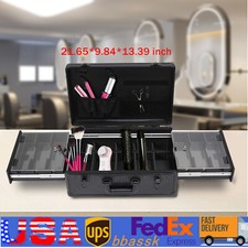 Professional Barber Portable Carry Travel Case Black Leatherette Clipper Trimmer
