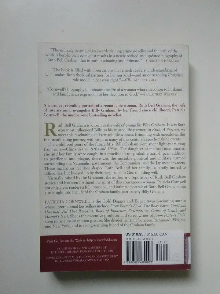 RUTH A PORTRAIT THE STORY OF RUTH BELL GRAHAM BY PATRICIA CORNWELL 1998... - Image 3 of 4