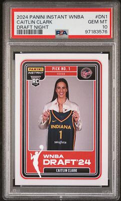 PSA 10 Caitlin Clark RC ROOKIE #DN1 2024 Panini Instant WNBA Draft 