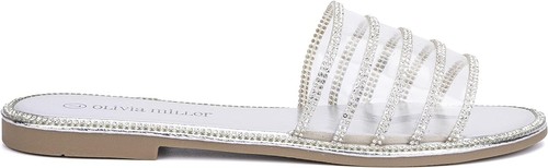 Olivia Miller Women’s Fashion Shoes, PVC Jelly w Glitter Rhinestone - Sz 7 - Picture 3 of 5