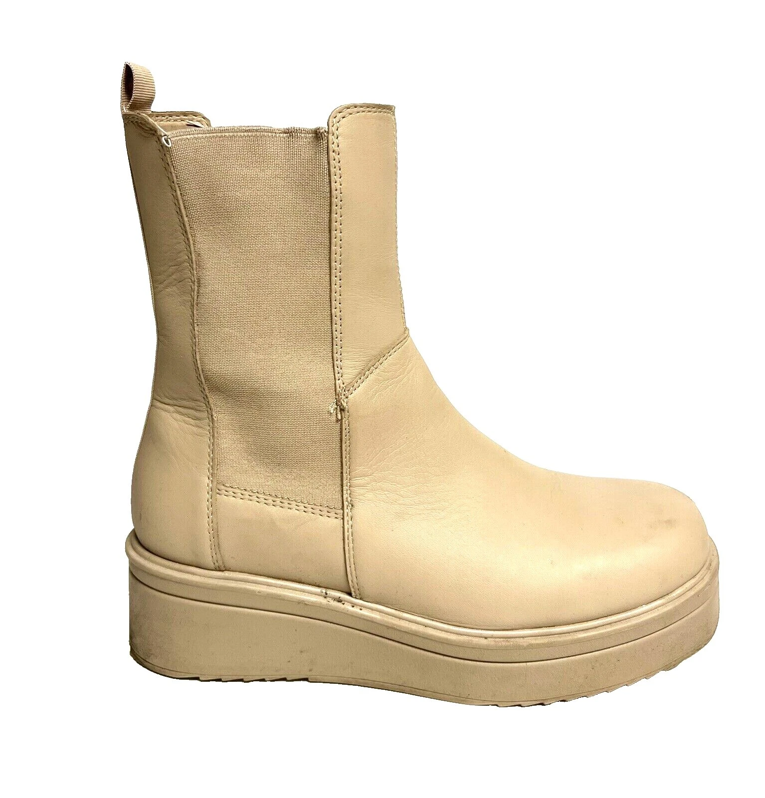 Botas superiores de cuero con cuña para mujer Steve Madden