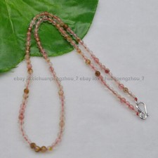 Faceted 4mm Multi-color Watermelon Tourmaline Round Gems Beads Necklace 16-24''