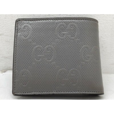 GUCCI MEN'S CURRENT GRAY GG EMBOSSED LEATHER BIFOLD WALLET | eBay