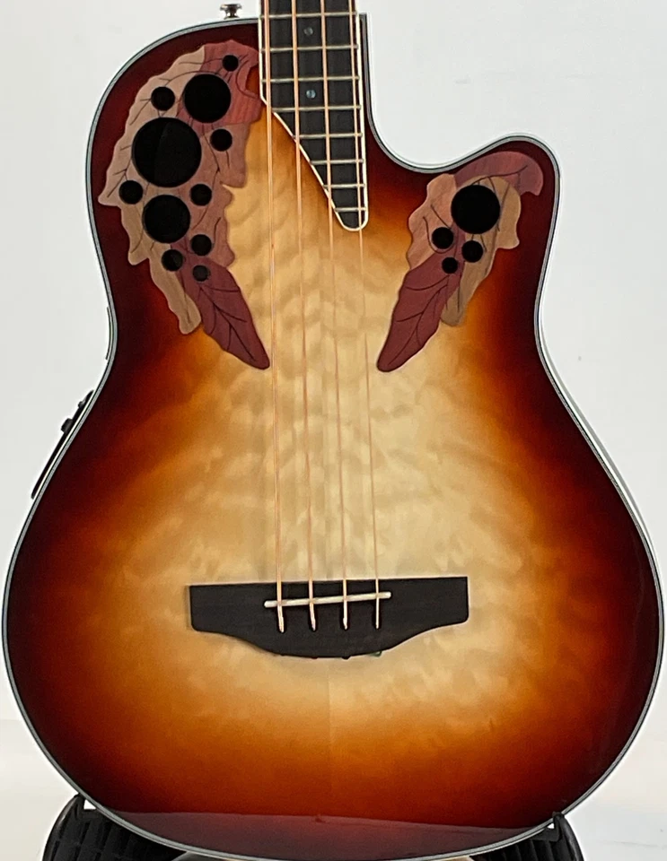 Bajo A-E Ovation Celebrity Elite Plus CEB44X-7C de profundidad media - ráfaga de coñac Foto 3 de 4