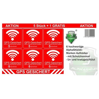 6er Set Innenklebend GPS Gesichert Auto Motorrad Fahrrad Anti Diebstahl R047