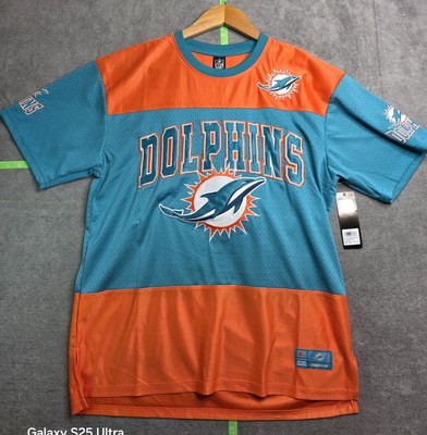 Miami Dolphins Jersey Medium Aqua Blue Orange NFL Team Apparel New With Tags