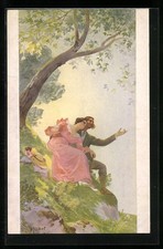 artist postcard signed H. P. Jamet: Engaged 