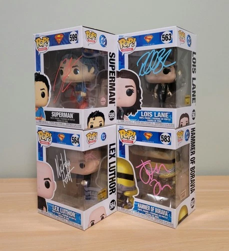 LAST! DC Superman Complete Set! Signed Autographed Funko Pops Corenswet Holo COA