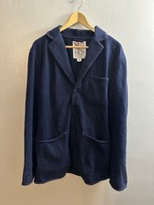Rugby Ralph Lauren Coat Mens L VTG Navy Cotton Single Breasted Overcoat