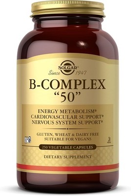 Solgar B-Complex  50 , 250 Vegetable Capsules - Energy 250 Count (Pack of 1) 
