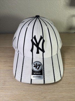 New York Yankees '47 Brand White Birdcage Pinstripes MVP Hat