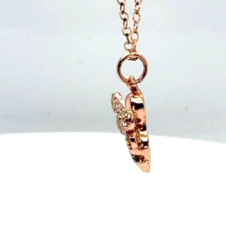 Collar Colgante Abejorro Lleno Oro Rosa 14K Foto 3 de 4