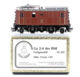 FERRO SUISSE H0m HOm 1:87 BRASS RhB Ge 2/4 Nr. 222 FERTIGMODELL Messing modell