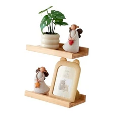 Wood Floating Shelves Set of 2 Wood Wall Shelf Floating Shelf Pine 12 inches