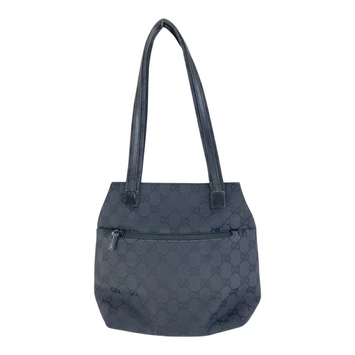 GUCCI noir noir noir métal argenté raccords GG toile cuir 002 1075 épaule