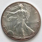 1998 American Silver Eagle 1 Troy Oz .999 Fine Silver Edge Toned