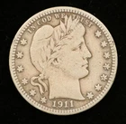 1911-D Barber Quarter 25C Silver Fine Condition Raw (#SLC00293)