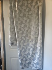 Approx 280cm light Gray Long Curtains with Leaf Design.