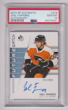 2019-20 SP Authentic Joel Farabee Future Watch RC Auto 733/999 PSA 10 Gem Mint