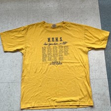 Vintage HUHS Reunion Tee T-Shirt Size XL Miller Tag Made in USA Gold Black High