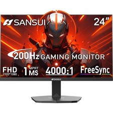 Gaming Monitor 24 Inch FHD 1080P 200Hz 1ms IPS FreeSync VESA HDMI Cable