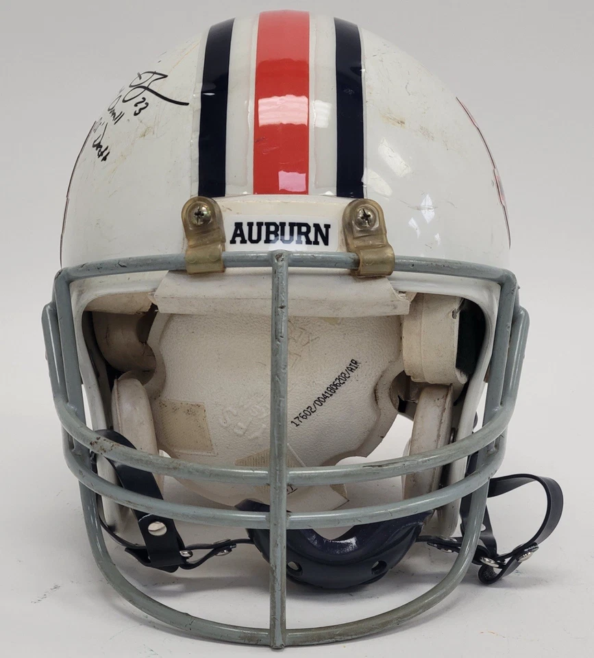 Casco usado firmado por Ronnie Brown Auburn Tigers juego inscrito con Beckett LOA Foto 3 de 4