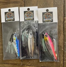 (3)Slow Pitch Jigs Fish Glow Lures25-40g ,FISH Sinking Metal  Micro Jigging Bait