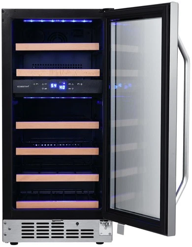 EdgeStar CWR263DZ 15"W 23 Bottle Built-In Dual Zone Wine Cooler - Stainless - Picture 4 of 12