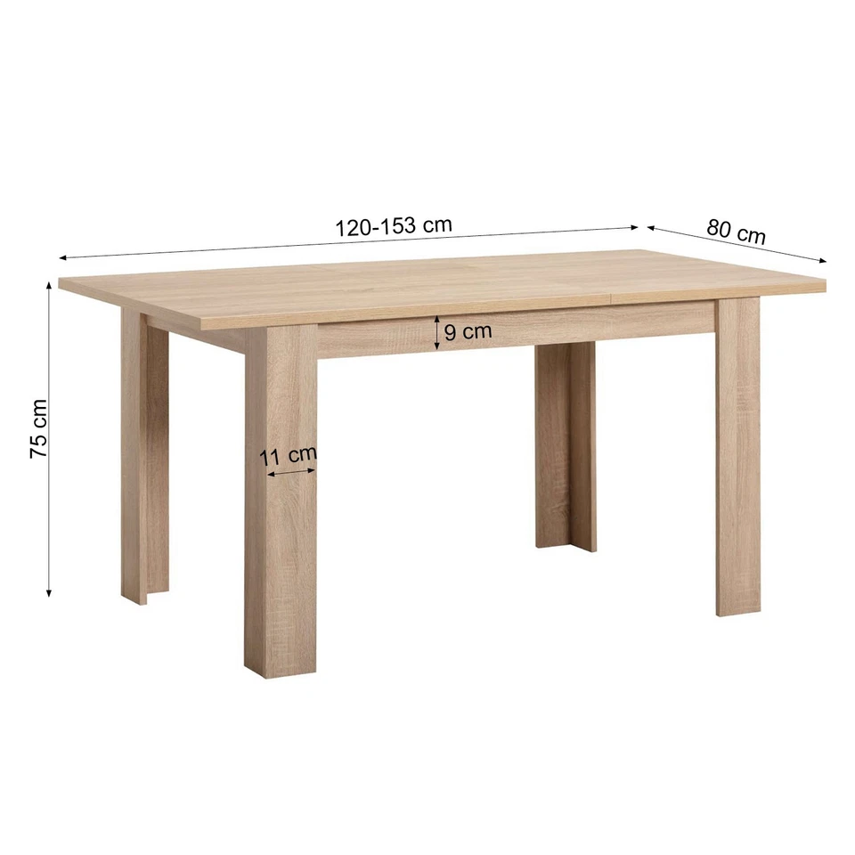Esstisch mit 4 Stühlen ausziehbar Holz massiv Stühle Grau Tisch Set Homestyle4u - Bild 4 von 4