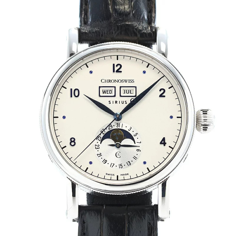 Chronoswiss Sirius Triple Calendar Moon Phase CH-9343.1 Men's Silver SS Watch image 2