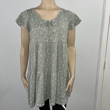 JESSICA SIMPSON Green Floral Bow Flutter Sleeve Mini Babydoll Dress XL