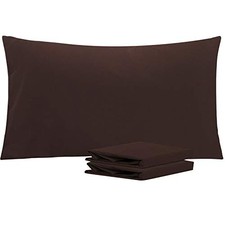 King Pillowcase Set - 2 Pack Brushed Microfiber King 20" x 36" Dark Brown
